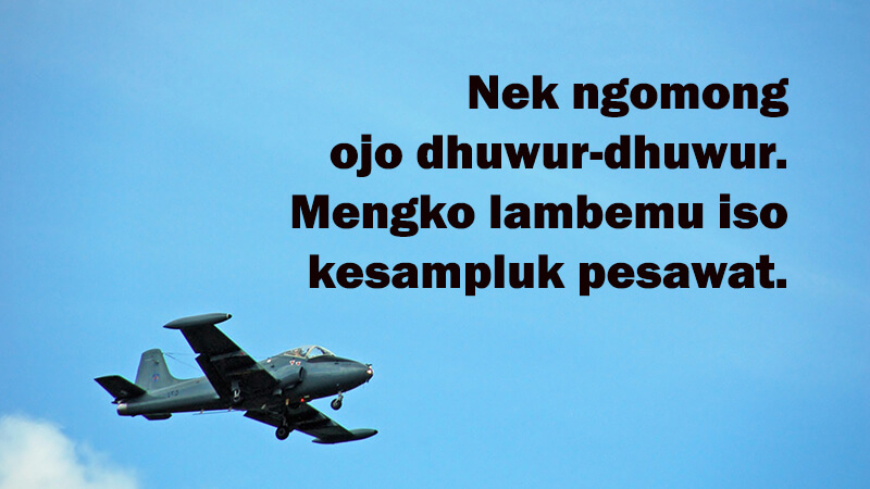 Kata kata lucu bahasa Jawa - Pesawat
