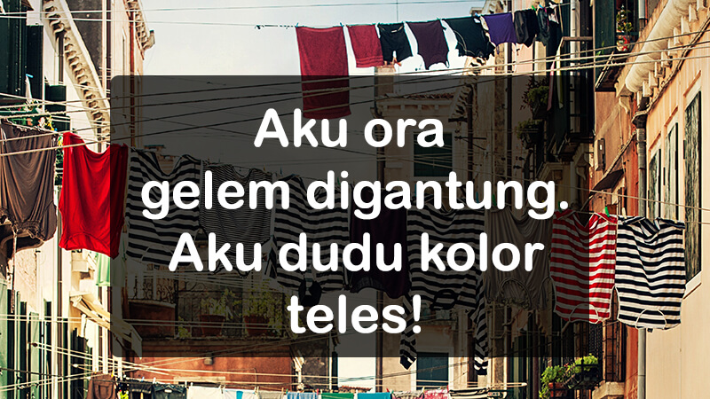 DP BBM bahasa Jawa sindiran - Jemuran digantung